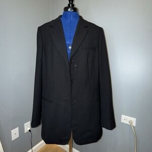 Eddie Bauer Men's Travel Blazer, Size Tall/Grande 16, Black 100% Wool 100% Polye